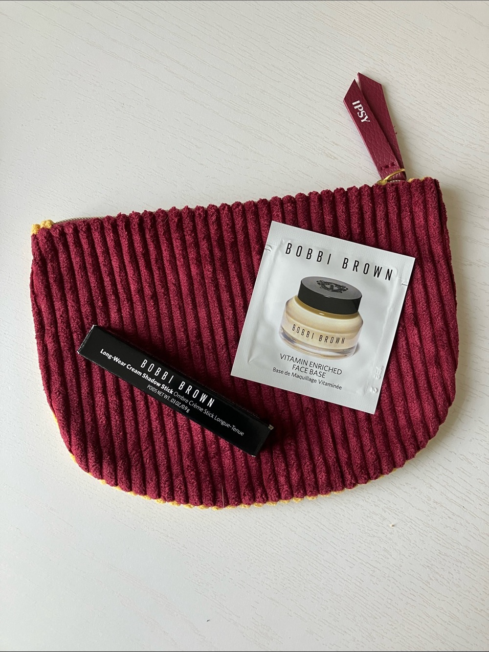 Bobbi Brown Long Wear Cream Shadow Stick-Taupe + Face Base Sample & Ipsy Bag